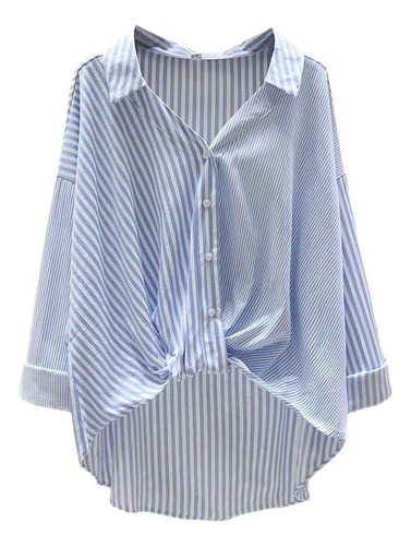 Camisa Formal Informal A Rayas De Manga Larga For Mujer