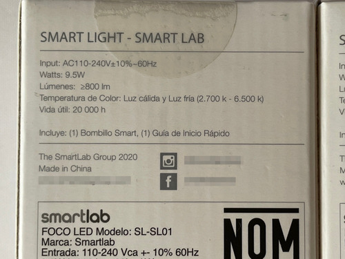 Lote De 2 Focos Inteligentes Smartlab Smartlight 800lm (Usado)