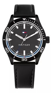 Reloj Tommy Hilfiger 1791819 Fondo Negro, Piel Genuina Negro