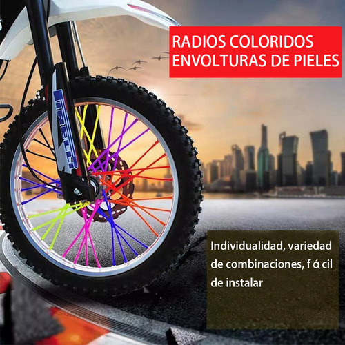 24cm 72pcs Popotes Cubre Rayos Motocross Spokes Bicicleta Rojo