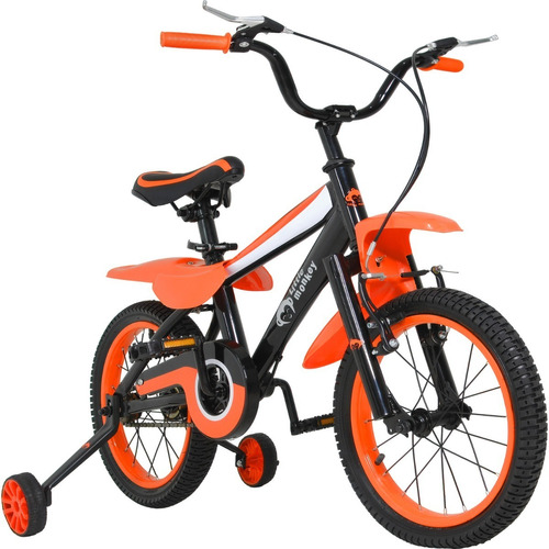 Bicicleta Infantil Naranja R16 Niño Llantas Entrenadoras Tamaño del cuadro S