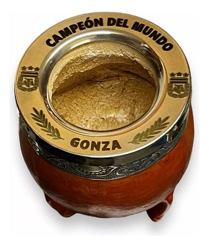 Mate Imperial Cuero Alpaca Bombilla + Grabado Personalizado