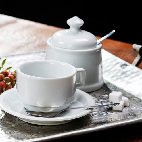 6 Xícaras Chá 6 Pratos Sobremesa Porcelana Germer 2a Linha