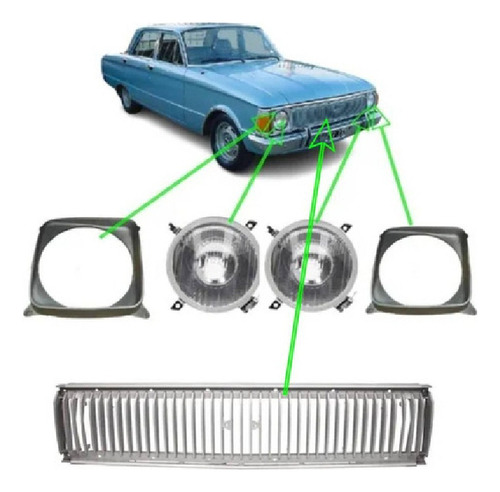 Kit De Parrilla Aros Y Optica Para Falcon Modelo 1978