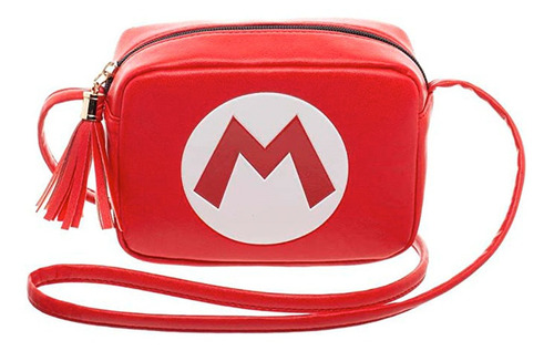 Bolsa Para Mujer Dama Crossbody Super Mario Original Color Rojo Color de la correa de hombro Rojo Diseño de la tela Liso