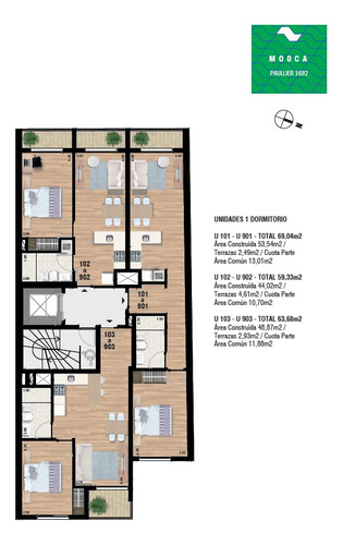 Apartamento En Venta 1 Dormitorio + Balcón En Tres Cruces. Edificio Mooca Y Tatuape. Entrega Octubre 2025