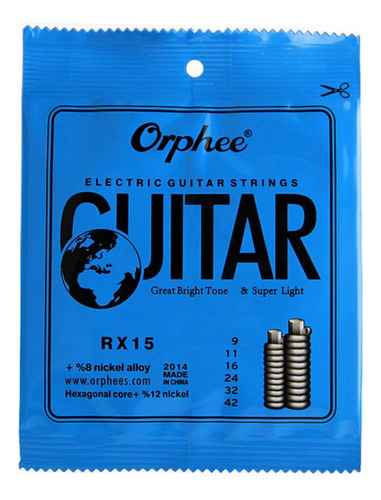 Encordado Orphee Rx15 Nickel Para Guitarra Eléctrica 009-42