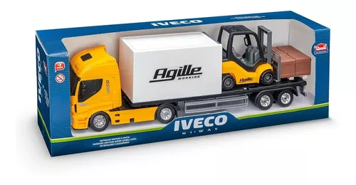 Brinquedo Carreta Iveco Hi-way Com Empilhadeira Agille