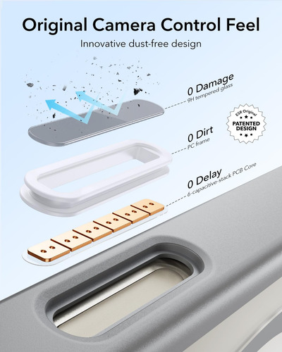 Funda De Teléfono Esr Para iPhone 16 Pro Max Con Control De Cámara Transparente