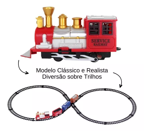 Ferrorama Trem Elétrico À Pilha Locomotiva Trilho E Vagões 