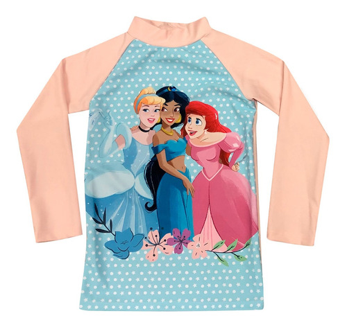 Remera Uv Malla Infantil Princesas Disney