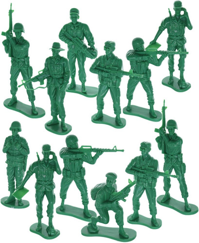 12 Figuras Grandes Del Ejército Verde Soldados Militares