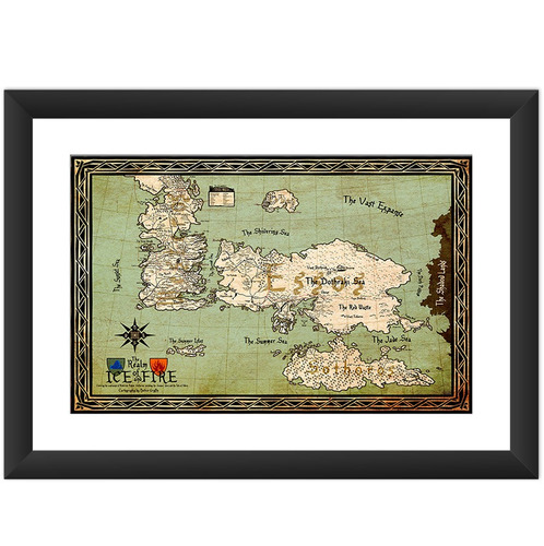 Quadro Mapa Game Of Thrones Serie Ice Fire Art Decorar 45x60