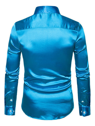 Camisa Manga Larga Hombre Camisa Brillante De Moda Informal