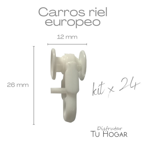 Imagen 3 de 8 de Correderas Carro Para Riel Europeo Con Ruedas 24 Unidades