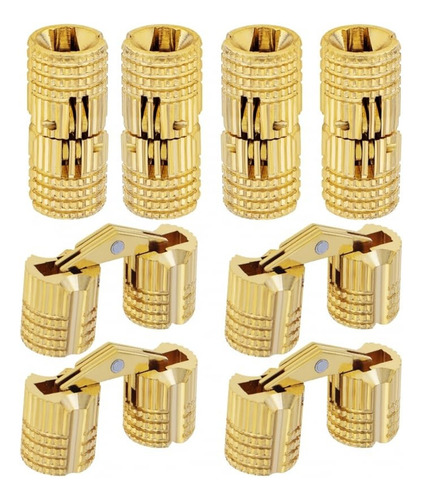 8 Bisagras De Latón Ocultas De 10 Mm, Apertura De 180 Grados
