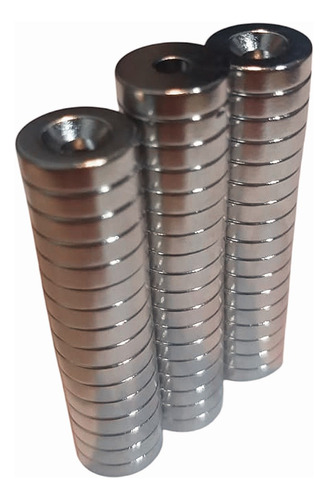 Pack 5 Imanes De Neodimio Arandelas Fresadas 12x6(3,5)x3 Mm