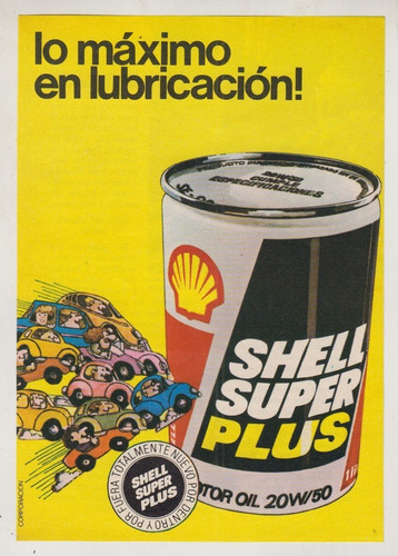 1977 Publicidad Vintage Lubricantes Shell Super Plus Uruguay