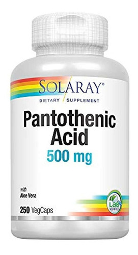 Ácido Pantoténico Solaray 500mg | Vitamina B-5 Para Producci
