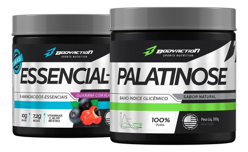 Essencial 9 Eaa Aminoácidos 225g+ Palatinose 300g Bodyaction Sabor Guaraná Com Açaí