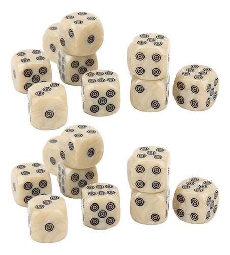 Dot Dice, 20 Unidades, 6 Caras, 16 Mm, Puntos Circulares Con