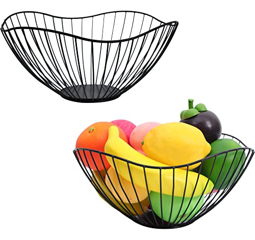 Metal Fruit Basket For Kitchen Counter, Home Decor Vege...