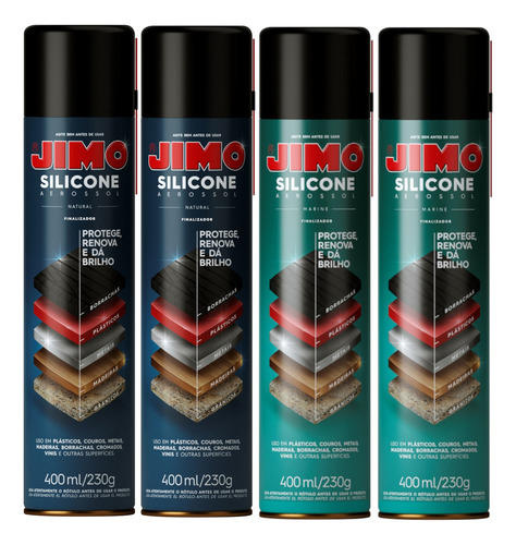 Silicone Spray Automotivo Painel Borracha Metal 4x 400ml Cor Marine E Tradicional