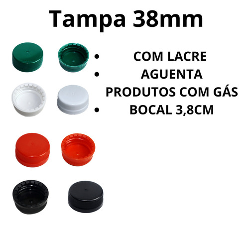 2500 Tampas 38mm Rosca Com Lacre Para Garrafa Plastica Pet Cor Laranja