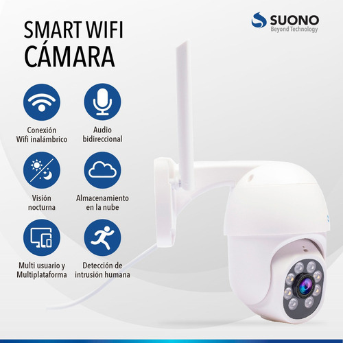 Camara Seguridad Ip Wifi Inalambrica Motorizada Hd Con Luz