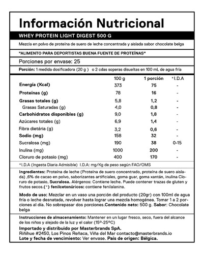 Proteina Whey Light Digest 500gr Qnt