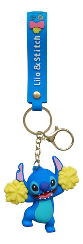 Pack De 4 Llaveros De Lilo Y Stich Silicon Moda Divertidos Stich Azul