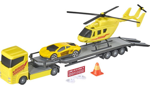 Set Camion Helicoptero Auto De Rescate De Metal Teamsterz 