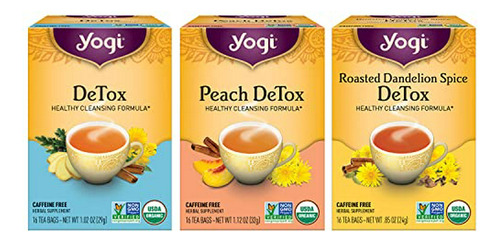 Yogi Tea Herbal Detox Paquete Variado  16 Bolsas De Té Por 