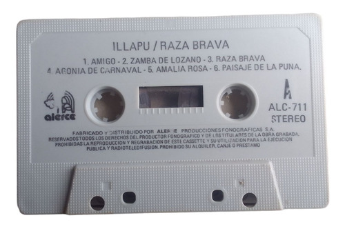 Cassette Illapu Raza Brava Sello Alerce Sin Carátula 