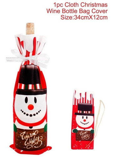 Funda Bolsa Decorativa Navideños Navidad Botella Santa Claus