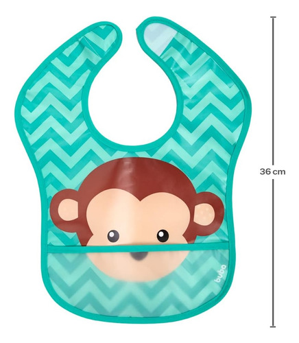 Babador Buba Com Bolso Pega Migalhas Impermeável Macaco
