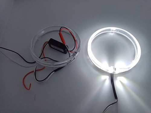 X2 Anillos Luz Led Circular Universal Ojos De Ángel Blanco