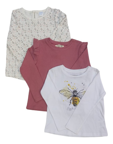 Pack 3 Poleras Manga Larga  Niña Colloky / Opaline