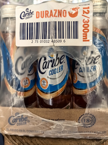 Cooler Caribe Cooler Durazno 300ml.