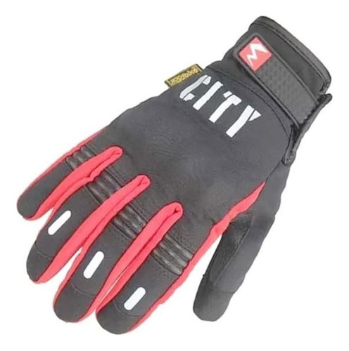 Guantes Moto Frio Madbike City Touch Con Proteccion Rojo Xl