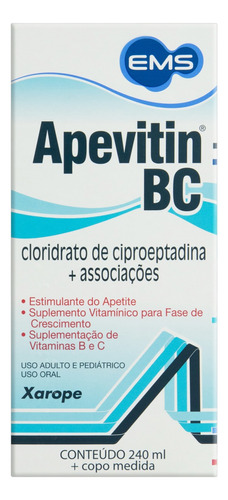 Xarope Apevitin BC EMS Caixa 240ml + Copo Medida