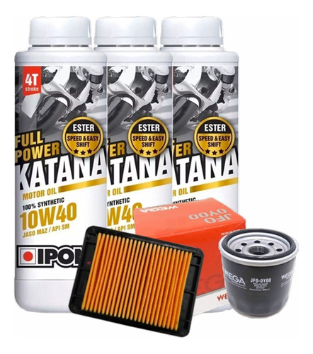 Kit Service Yamaha Mt03 R3 Filtro Aceite Aire + Katana 10w40