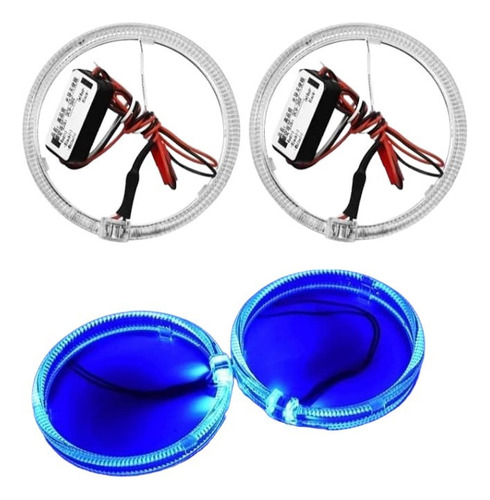 X2 Anillos Luz Led Circular Universal Ojos Ángel Azul