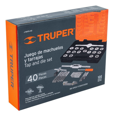 Machos Y Tarrajas Juego De 40 Piezas - Truper 11442