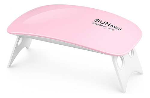 Mini Lampara De Unñas Led Uv Compacta Portatil 7x13x2 Ccm Color Rosa