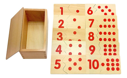 Madera Montessori Material Matemático 1-10 Números Juego