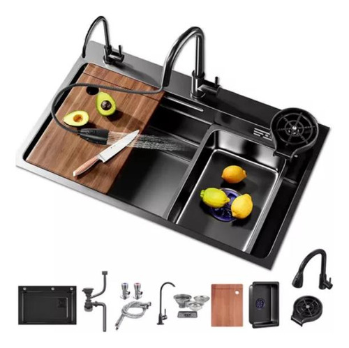 Combo Lavaplato Empotrado 80x45cm Acero Inoxidable Con Todos