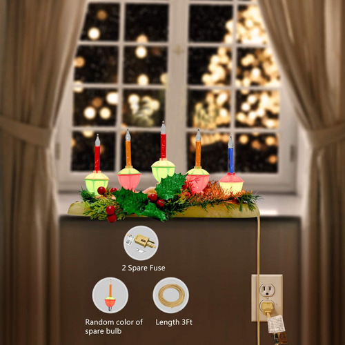 Lámparas De Velas De Burbujas De Luz De Navidad 5, Enchufe 5