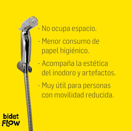Imagen 10 de 10 de Bidet De Mano C/ Corte P/ Inodoro Duchador Gatillo + Flexibl