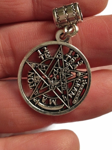 Imagen 2 de 10 de Tetragramaton Pentaculo Calado Plata Tibetana